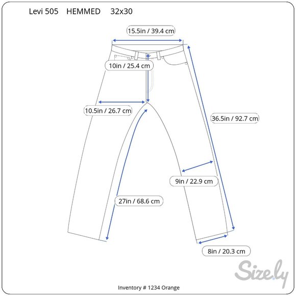 Levi Straight Fit Mens 32x 27 ALTERED (2.5” Hemmed can be released) Dark Blue Wa - Picture 9 of 9